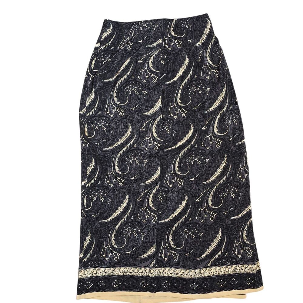 Field Manor vintage 100% Silk paisley lined long skirt Sz 6